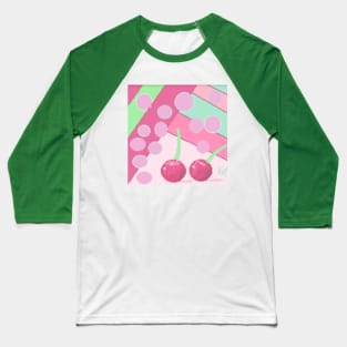 Pixel pink Cherries Baseball T-Shirt